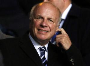 English Football Association chairman Greg Dyke attends the international friendly soccer match between Scotland and England at Celtic Park Stadium in Glasgow